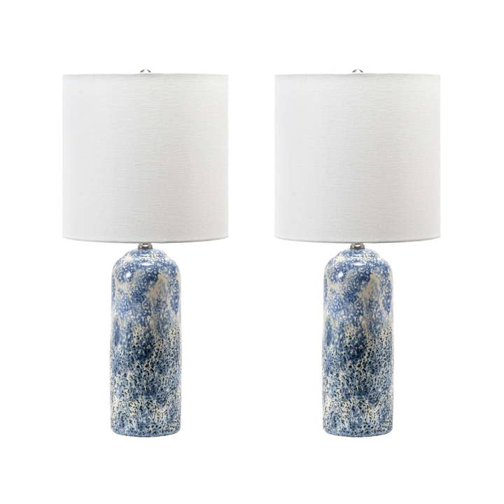 bleu Lampe de table en céramique Watts de 25 po en vente sur Faire7