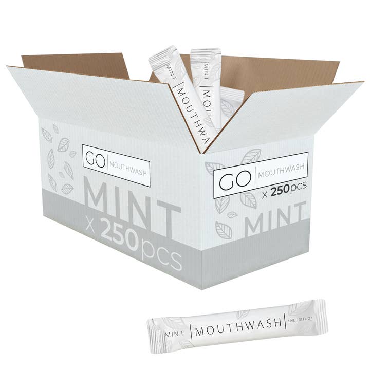 Go Mouthwash - Wholesale Mouthwash - Luxury Mouthwash Packets 250pc - Matte White