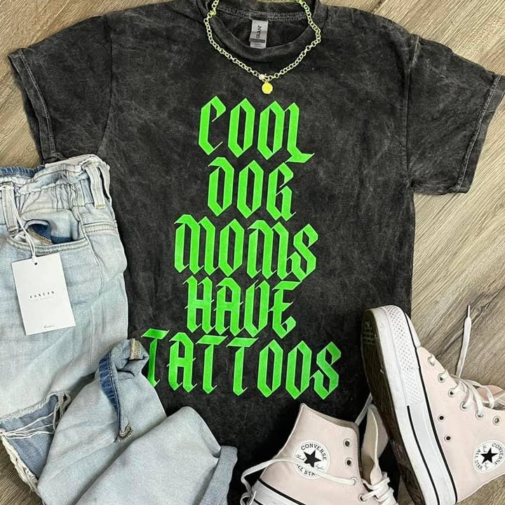 Cool Dog Moms Have Tattoos Graphic Tee for wholesale by ZZ Threadz
