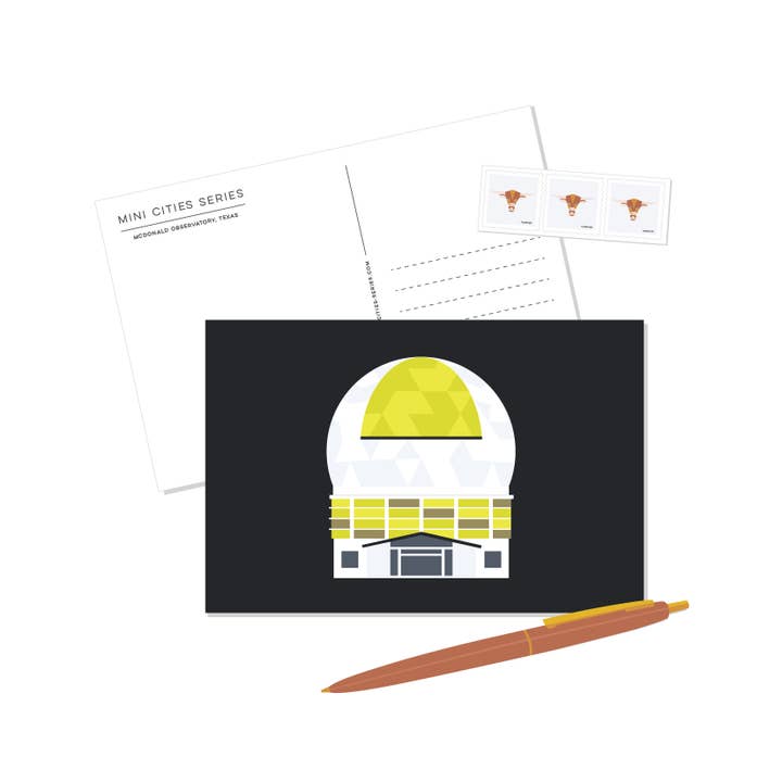 Carte postale Observatoire McDonald pour la vente par HMF + Design
