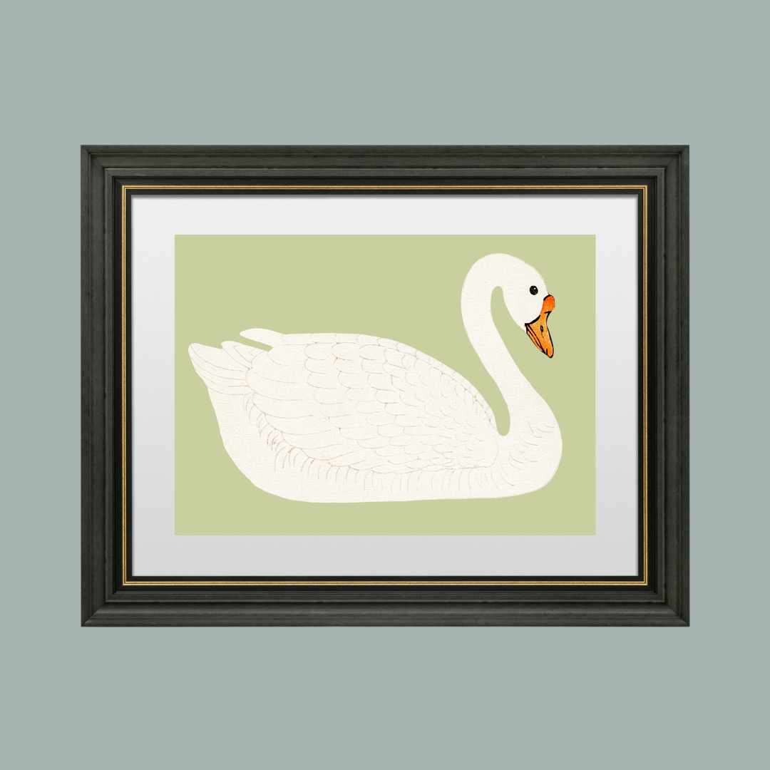 Sea to Skye - Wholesale Art Print - A Swan Antique Art Print (Green)5