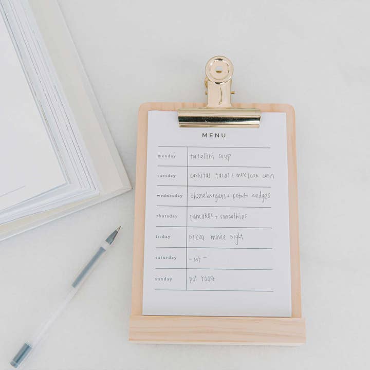 Home & Kind - Wholesale Planner - Weekly Menu Stand