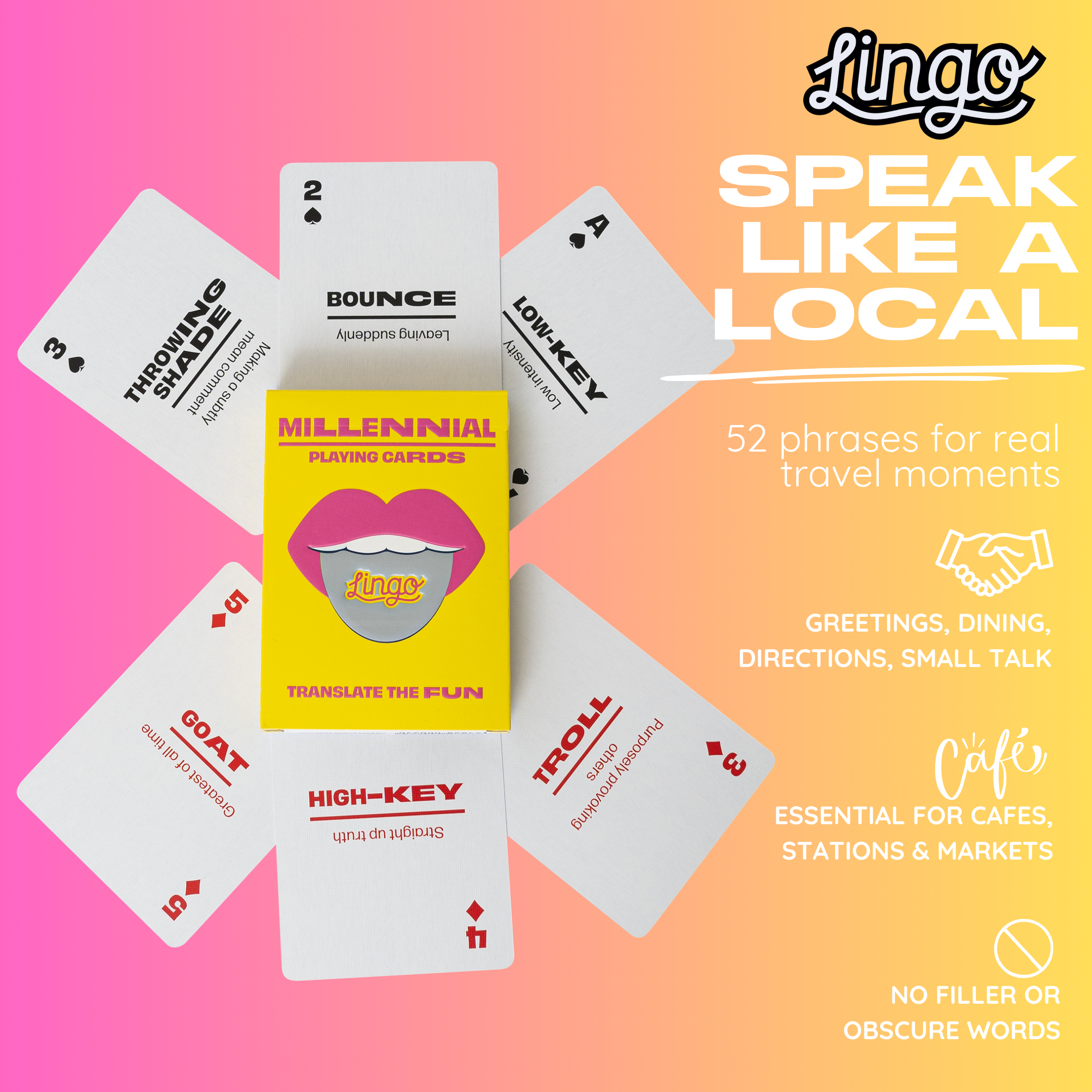 Lingo Playing Cards - Vente Jeu de cartes - Cartes à jouer Millennial Slang7