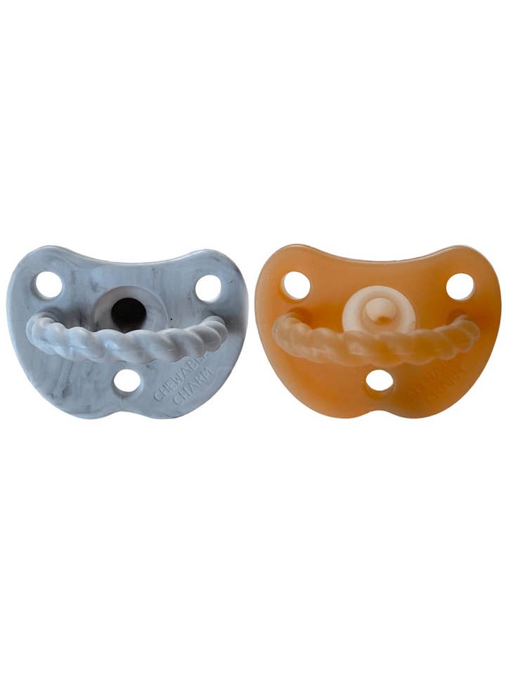 2 Pack Pacifier + Twirl | Howlite + Natural for wholesale by Chewable Charm