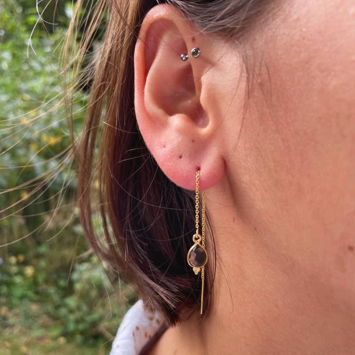 Lola Earrings - Smoky Quartz for wholesale by Giollevi