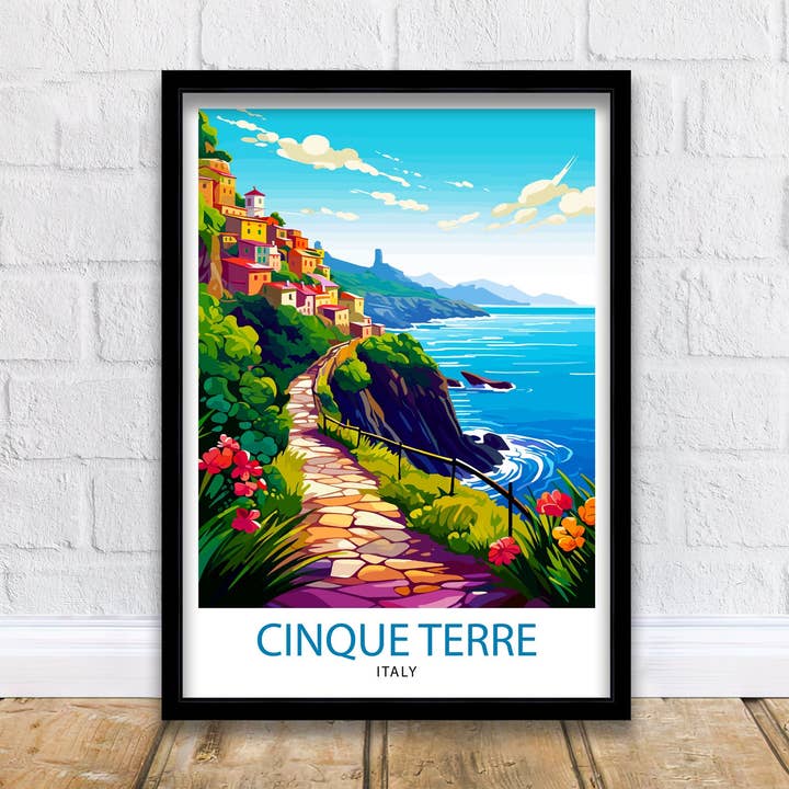Cinque Terre Itália Cartaz de Viagem Cinque Terre por atacado de InkNPrintz