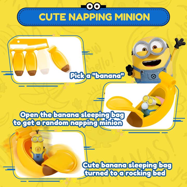 Alpha Toys - Wholesale Squishy Toy - Kids & Baby - Banana Nap Time Minions Blind Box Figures Toys