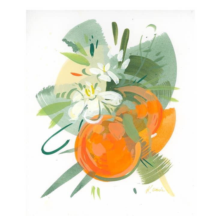 Pair of Oranges | Fine Art Print | 8”x10” Paper for wholesale by Kristin Cronic Studio