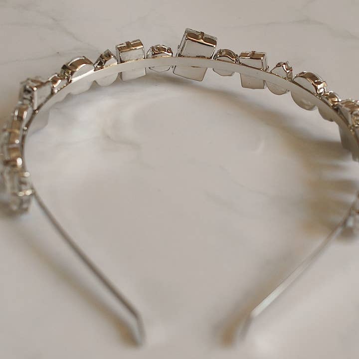 QueenMee Accessories - Wholesale Fashion Headband - Women's - Silver Headband with Crystal2
