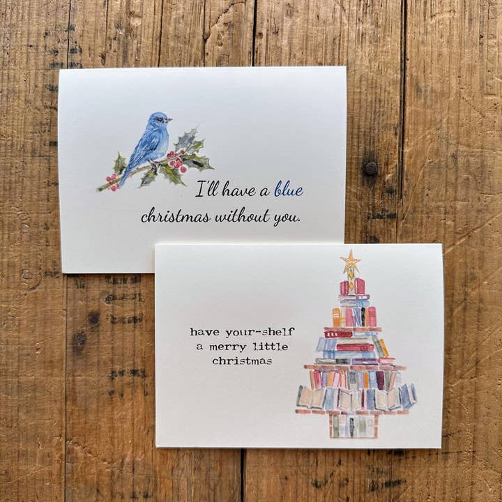 Alison Rose Vintage - Vente Cartes de Noël - Carte I'll have a blue christmas without you avec bluebird3