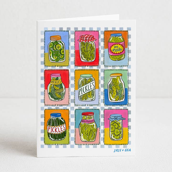 Everyday Card – Colorful Hand-Drawn Pickle Jars for wholesale by Iris + Sea
