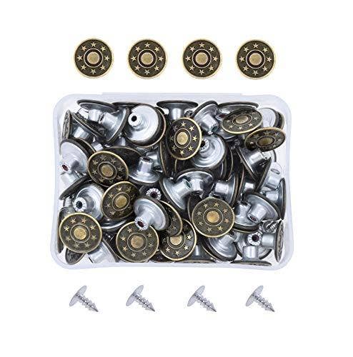 Mandala Crafts - Wholesale Craft Supplies - Jean Replacement Tack Button with Rivet Kit, 17mm, 80 Sets0