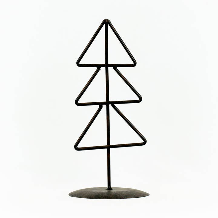 71041 - 4.5x10 metal Christmas Tree on stand decor for wholesale by Devanie At Home (Formerly Adams & Co.)