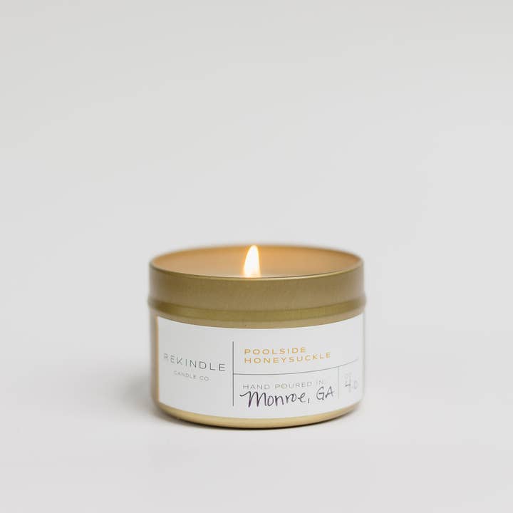 Rekindle Candle Co - Wholesale Jar/Filled Candle - Poolside Honeysuckle Cotton Wick Soy Candle