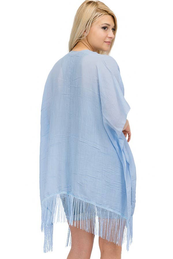 Cap Zone - Wholesale Kimono - Women's - Solid Chiffon Cover Up Kimono19