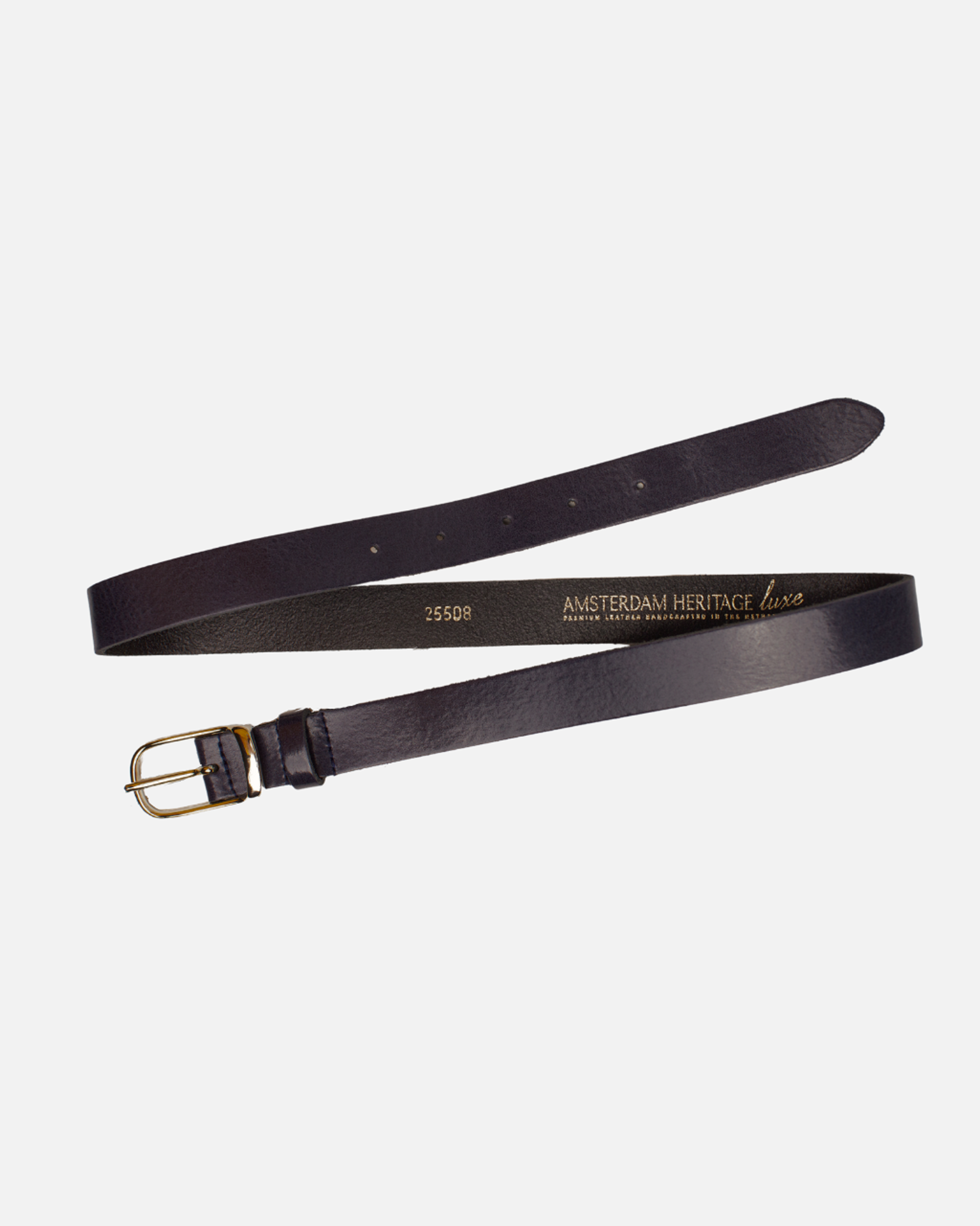 Amsterdam Heritage Leather Belts, Bags, Jackets & Apparel - Wholesale Belt - Women's - Lasse | Gold Buckle Skinny Classic Design Leather Belt Women15