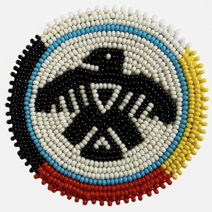 Nouvelle rosette d'appliques perlées 4 directions Thunder Bird faites à la main pour la vente par BEADS CORNER
