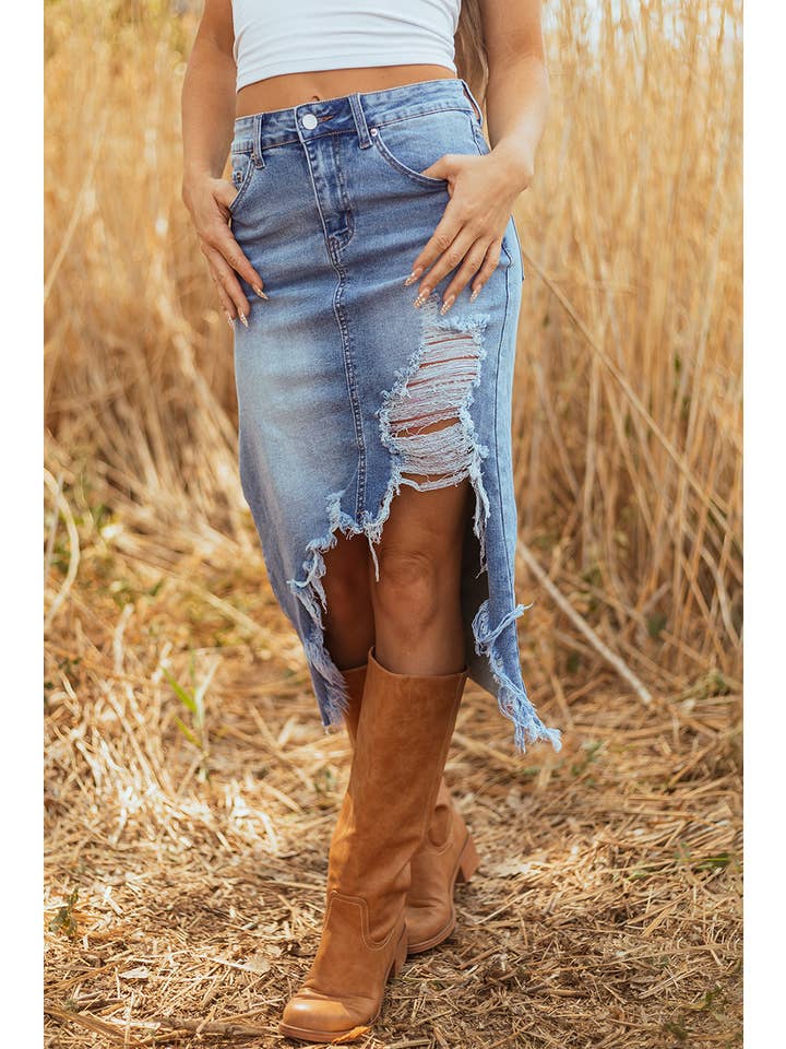 Miosotis Saia Midi de Ganga Desgastada para venda a revendedores na Faire3