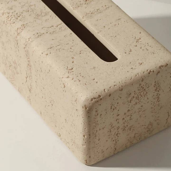 BRECK + FOX - Wholesale Tissue Box - Faux Travertine Tissue Holder3