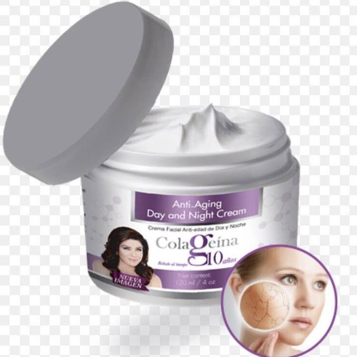 Crème de jour et de nuit anti-âge Colageina 10 4 oz, Crema Facia pour la vente par ELIO Enrriquez