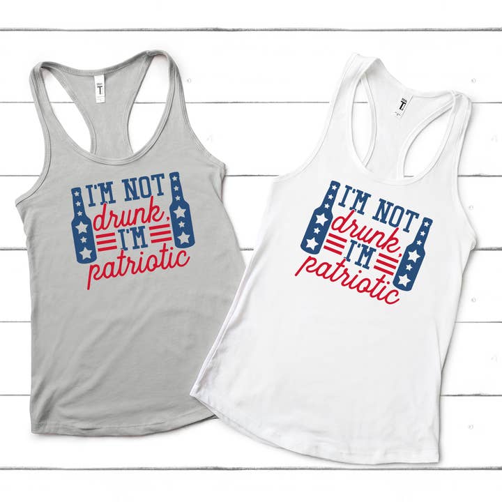 Ich bin nicht betrunken, ich bin Patriotisch, Rot, Weiß, Blau für den Großhandel von Sights Ink