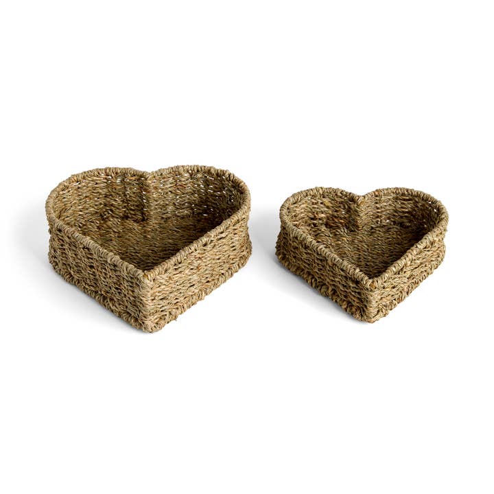 Woven Heart Baskets - Set of 2 for wholesale by DEMDACO