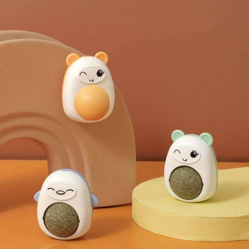 VIGOR - Vendita all'ingrosso Giocattolo - Gatti - Palle di erba gatta adesive da muro con menta per gatti, giocattolo sano e stimolante6