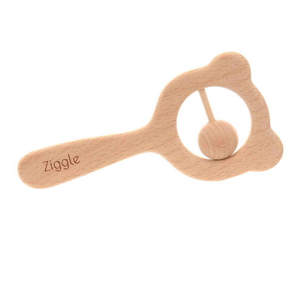Ziggle Baby – wholesale Teether (not clip-on) – Baby – Wooden teether and rattle - blush2