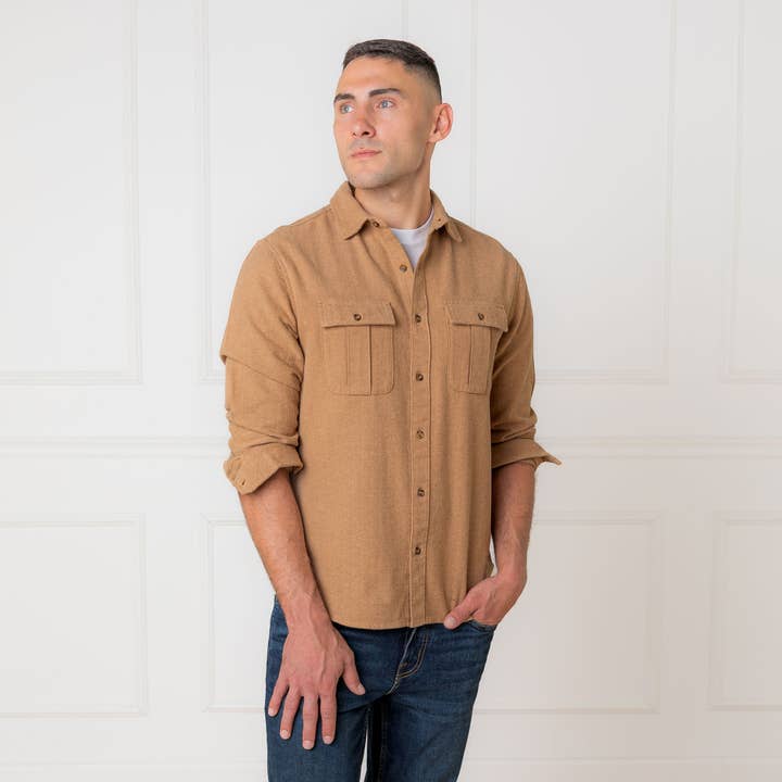 Organic Flannel Double Pocket Shirt for wholesale by Hope and Henry