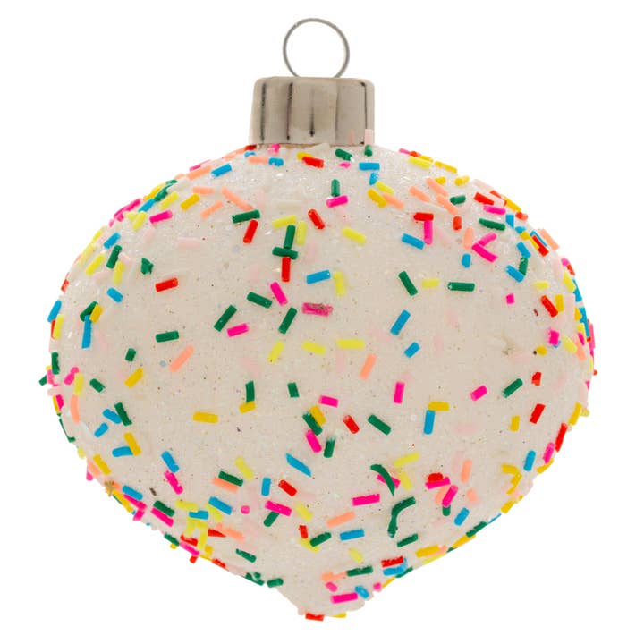 Funfetti Drop Glass Ornament for wholesale by Karma