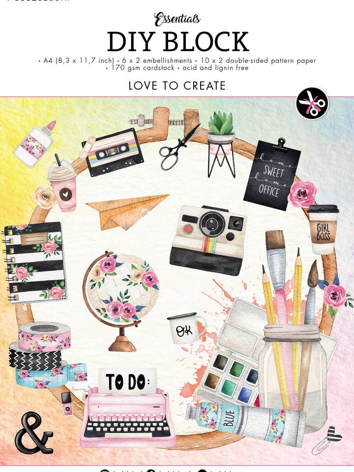 Bloco SL DIY Adoro Criar Essentials 294x210xmm 1 PC nr.16 por atacado de Ecstasy Crafts Distributing