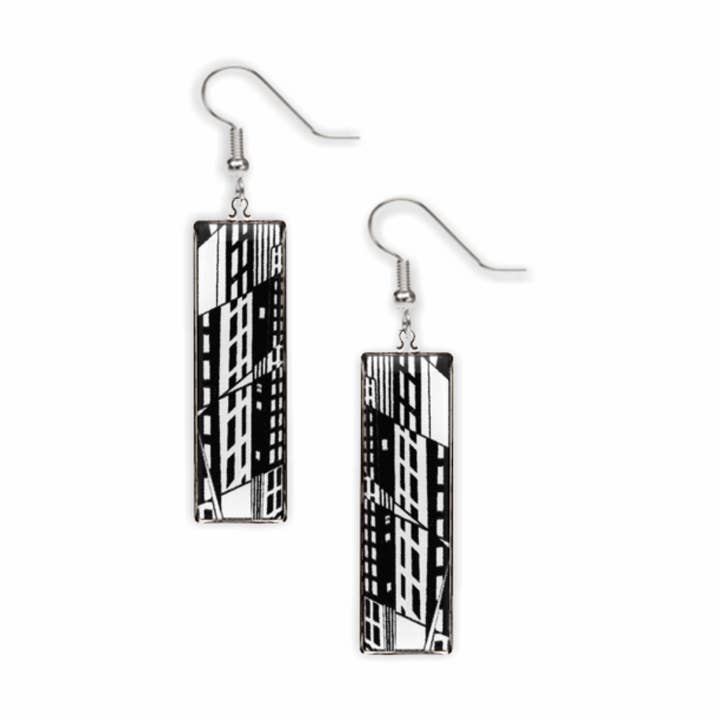Manhattan Building New York Earrings, MADE in USA for wholesale by David Howell and Company