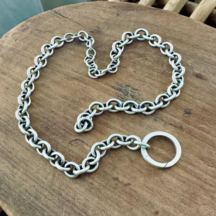 Sterling Silver Hollow Chain Charm Holder for wholesale by Heidi J Hale