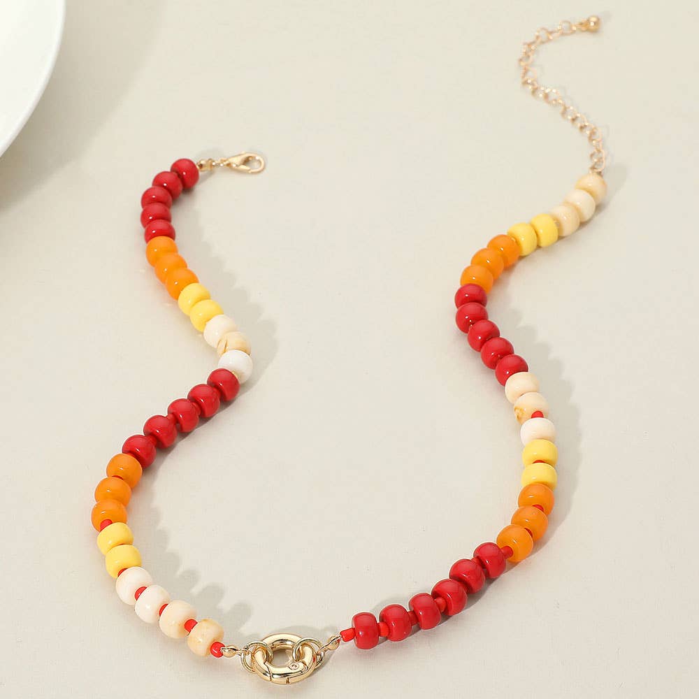 Sensibling Corp. - Wholesale Beaded/Pearl Necklace - Clasp Accent Disc Beaded Necklace9