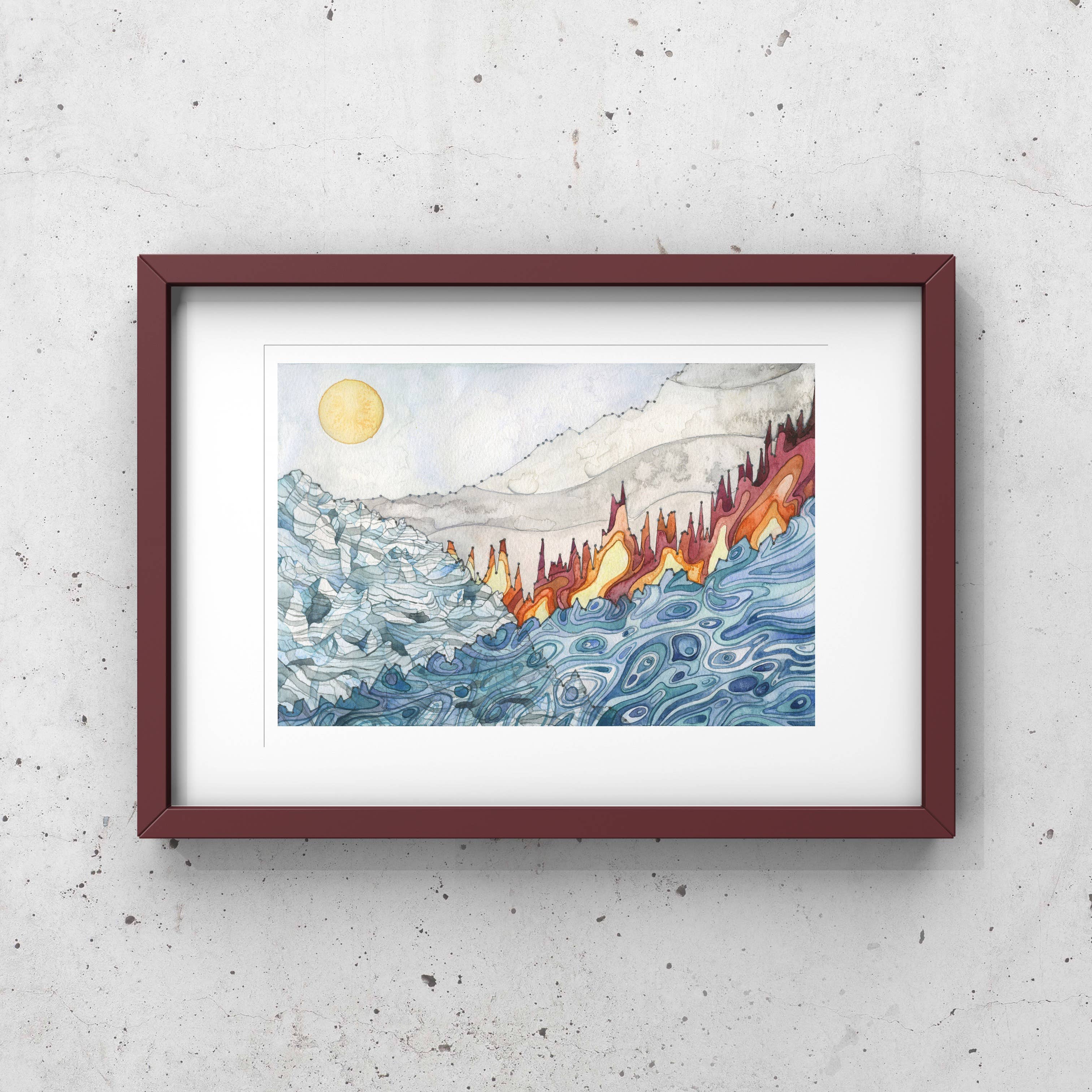 Jill Pelto Art - Wholesale Art Print - Climate Data Landscape Art Print1