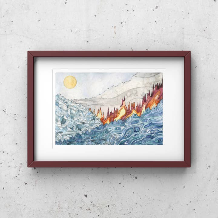 Jill Pelto Art - Wholesale Art Print - Climate Data Landscape Art Print1