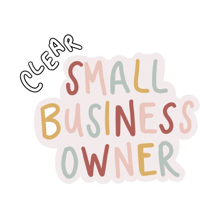 Clear Signature Small Business Owner Vinyl Stickers for wholesale by Maddie Green Designs