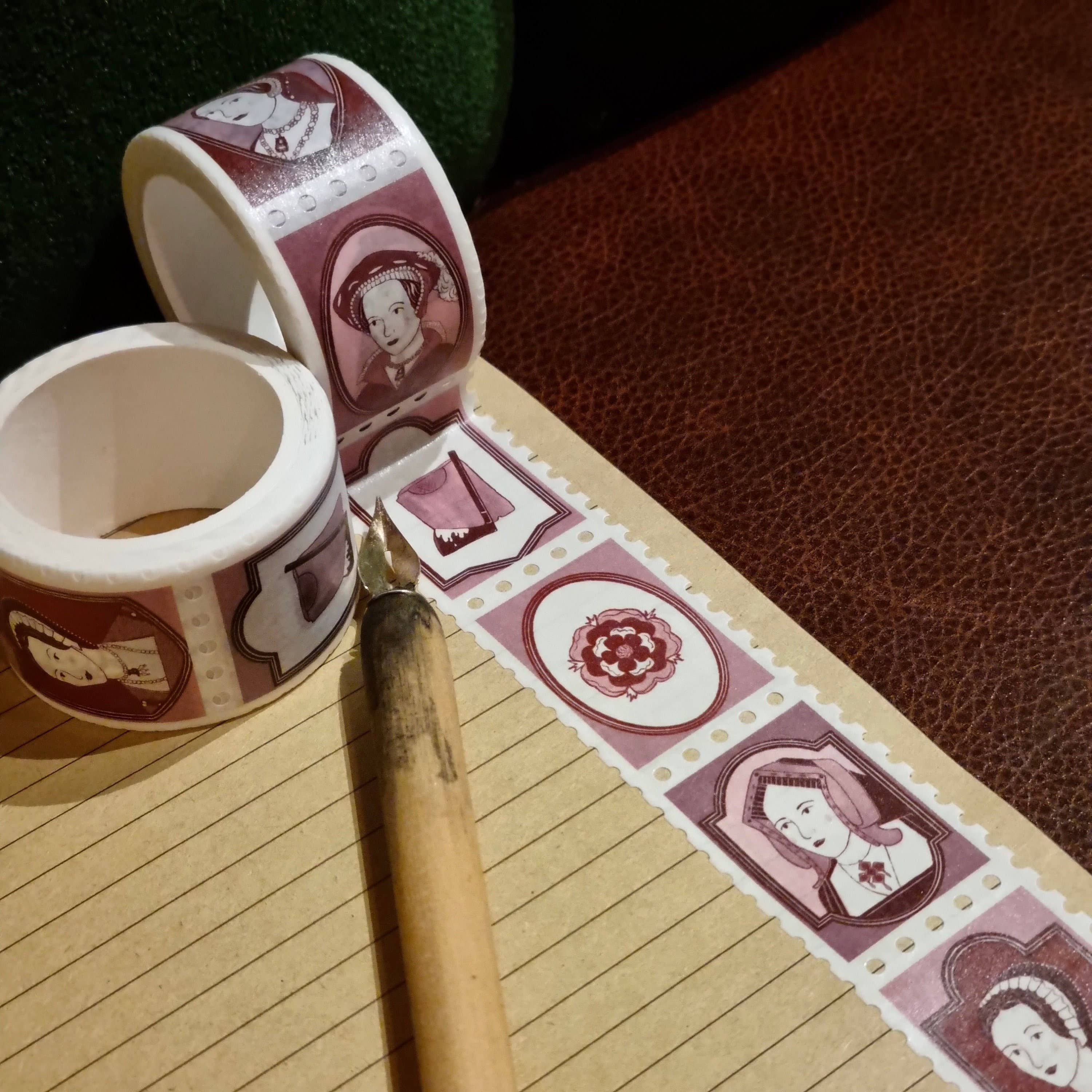 Laura Crow Illustration – wholesale Washi tape – Six Wives of Henry VIII The Tudors Stamp Washi Tape2