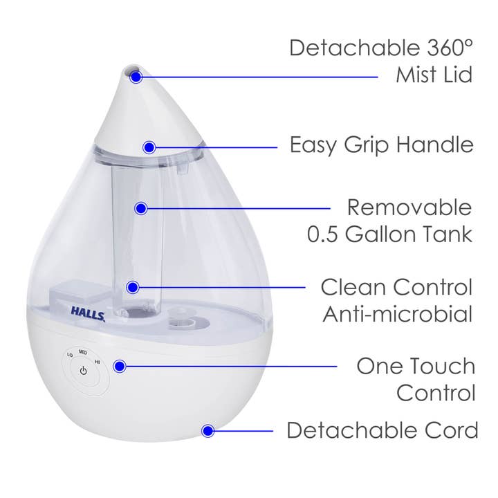 Crane Baby - Wholesale Air Humidifier - Crane x HALLS® Droplet Cool Mist Humidifier