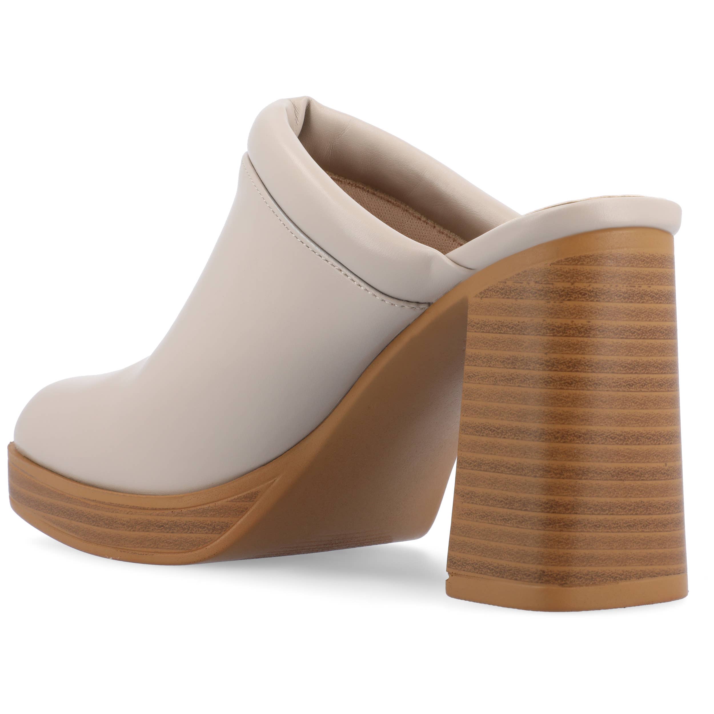 Journee - Wholesale Platform Heels - Women's - Izara Block Heeled Mules In Faux Leather10