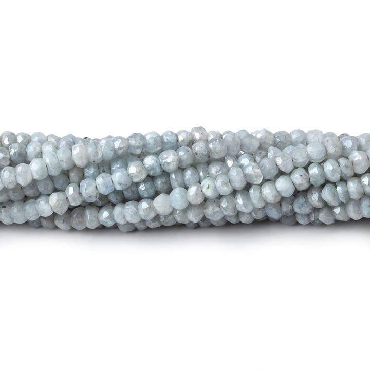 3mm Mystic Blue Rainbow Moonstone Rondelles 16 inch 142 beads for wholesale by The Bead Traders