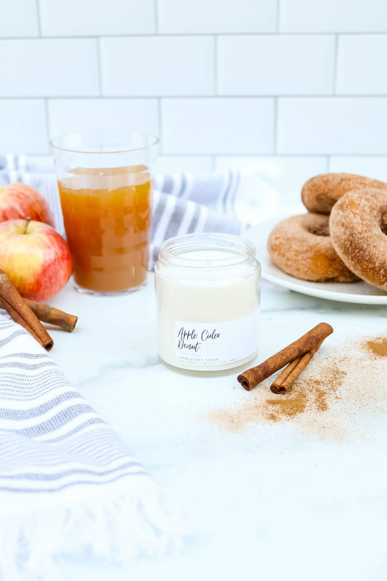 Candletree Creek - Wholesale Jar/Filled Candle - Apple Cider Donut 3.5oz Candle1