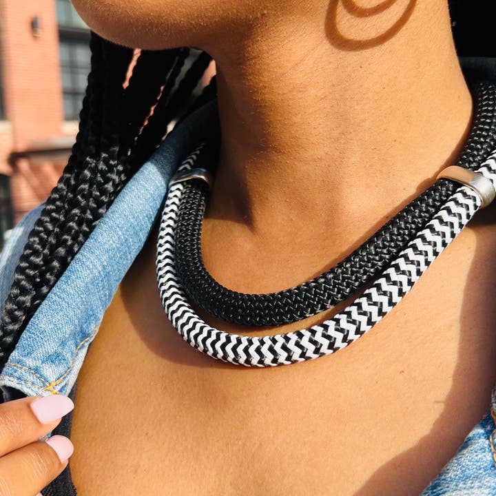 Alter Ego Designs - Wholesale Bib Necklace - ILLUMINATE: Modern Classic Soft Fiber Choker Fuchsia Pink3