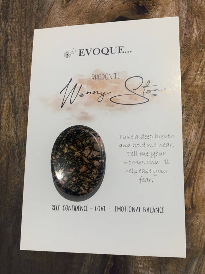 Worry Stone - Rhodonite for wholesale by Evoque Gifts & Homewares