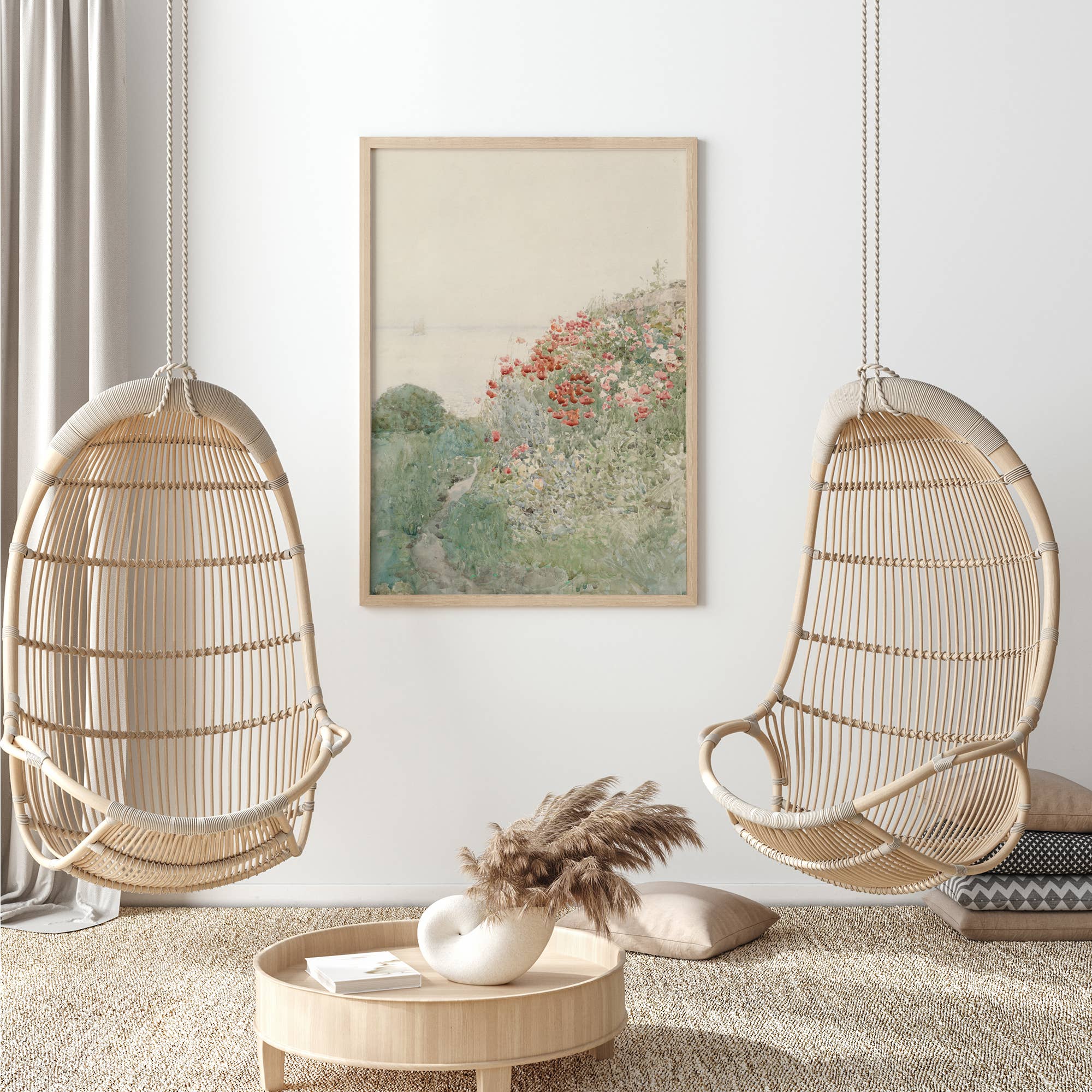 Sugar & Canvas – wholesale Art print – Vintage Poppy Flower Field Landscape Art Print VP3948