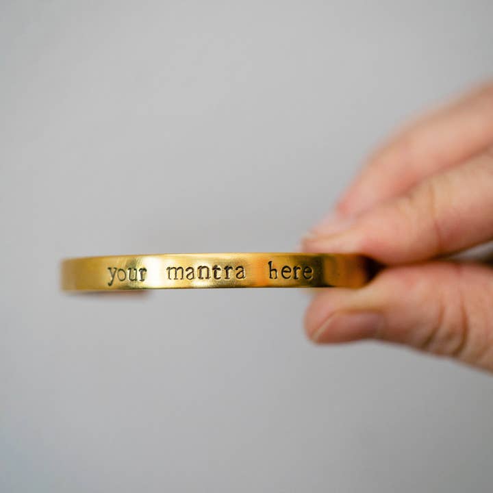 Hand Stamped Mantra Cuff Bracelet | Custom Mantra for wholesale by Bella Vita Jewelry