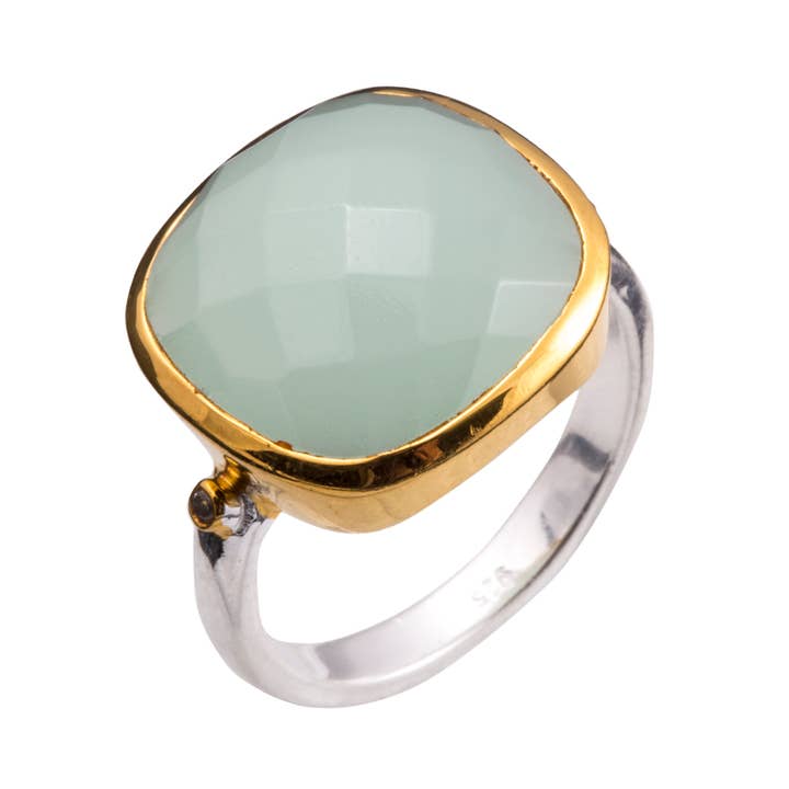 Allure Two-Tone Chalcedony Ring for wholesale by Saraswati Imports