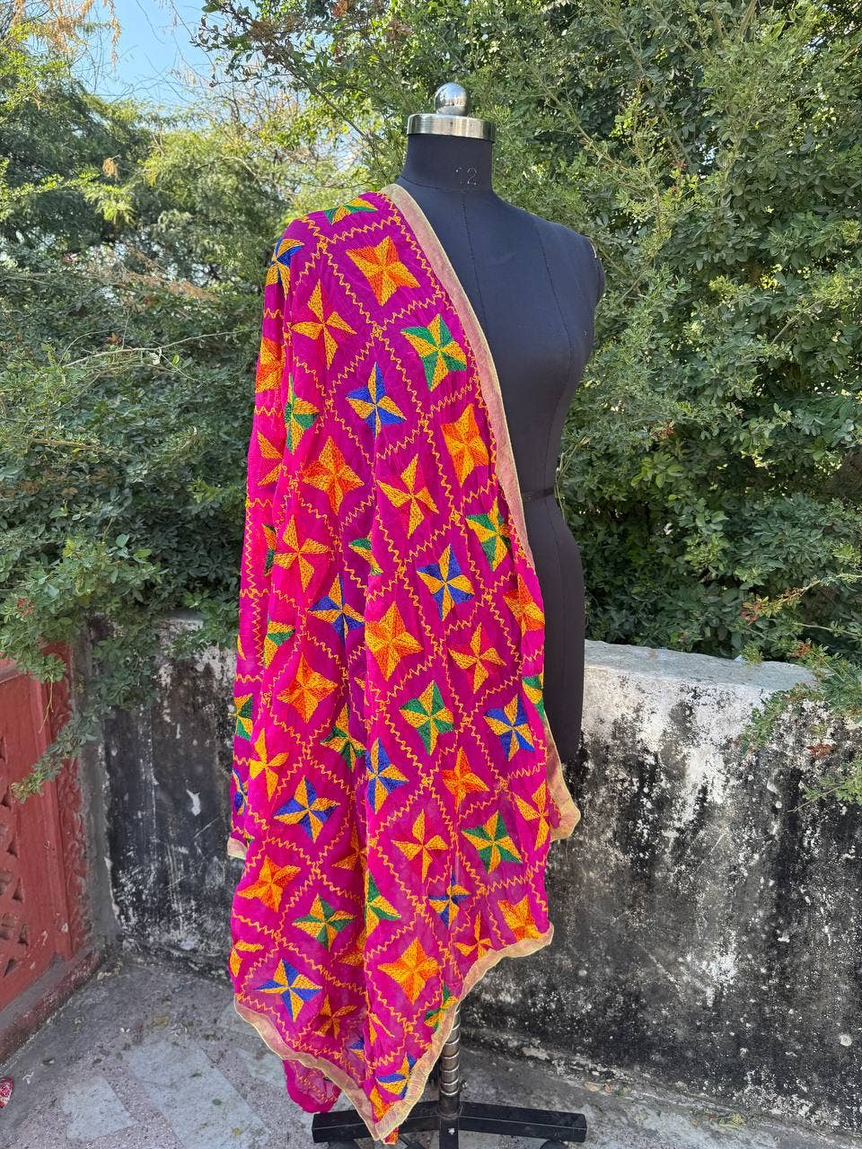 bhavnas boutique - Wholesale Wrap - Women's - Fancy Dupatta Floral Embroidery Phulkari Dupatta Cotton Wrap3