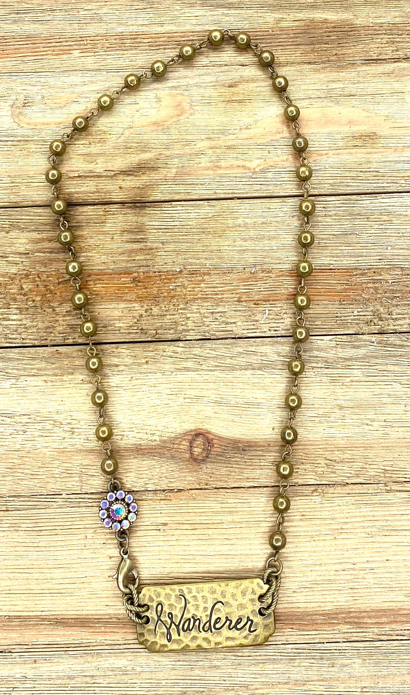 Sandra Ling Designs - Wholesale Pendant/Charm Necklace - Necklace Vintage Stamped Bar with Navajo like Chain2