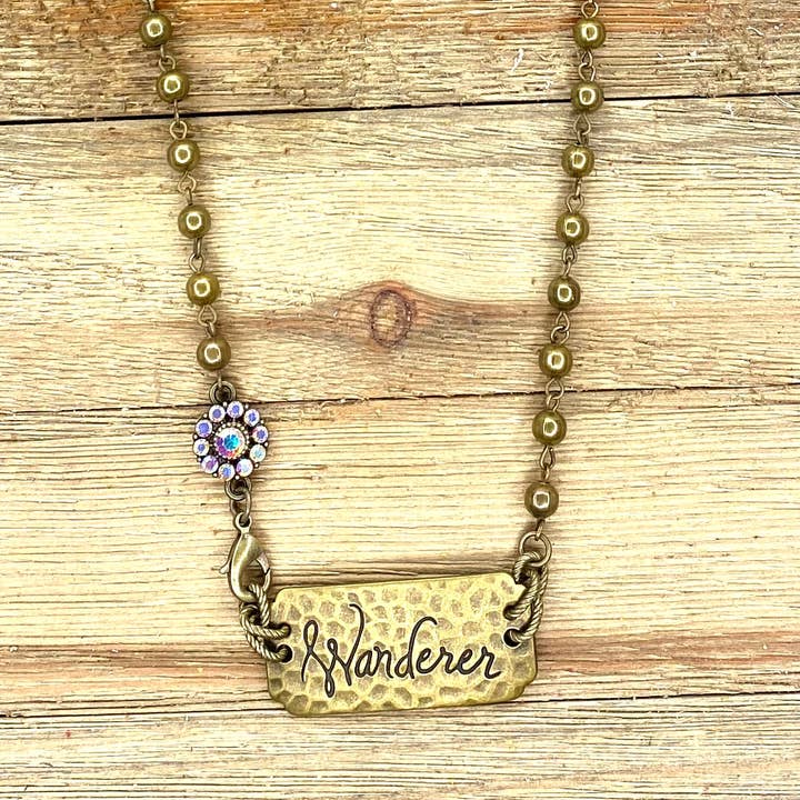 Sandra Ling Designs - Wholesale Pendant/Charm Necklace - Necklace Vintage Stamped Bar with Navajo like Chain2